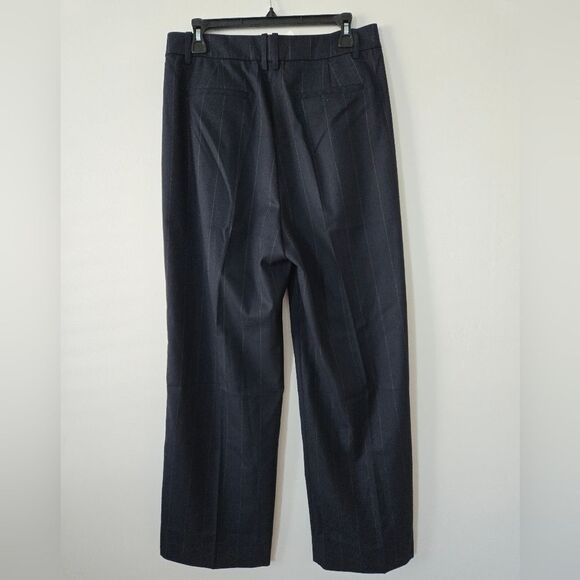 NWT J.Crew Factory Striped Dress Pants Navy Blue - Picture 2 of 5
